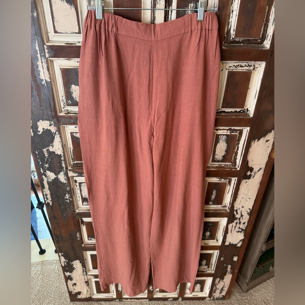 ASOS High-Rise Wide-Leg Pants in Apricot - size 12 tall - Picture 8 of 13